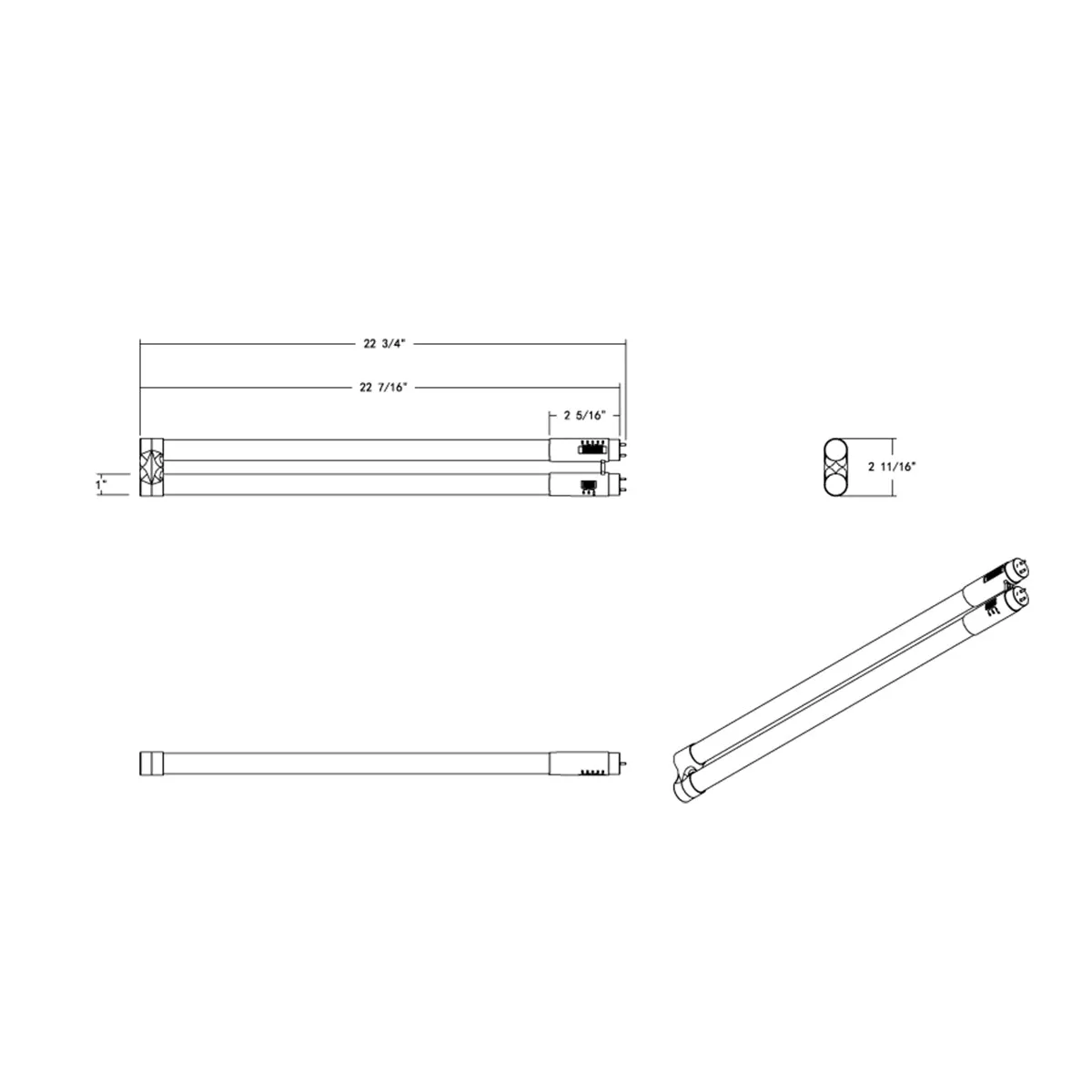 12 Pack - T8 U Bend LED Bulb U1, 12W|13W|15W, 2200lm, 3000K to 6000K, Type A B, Single|Dual End