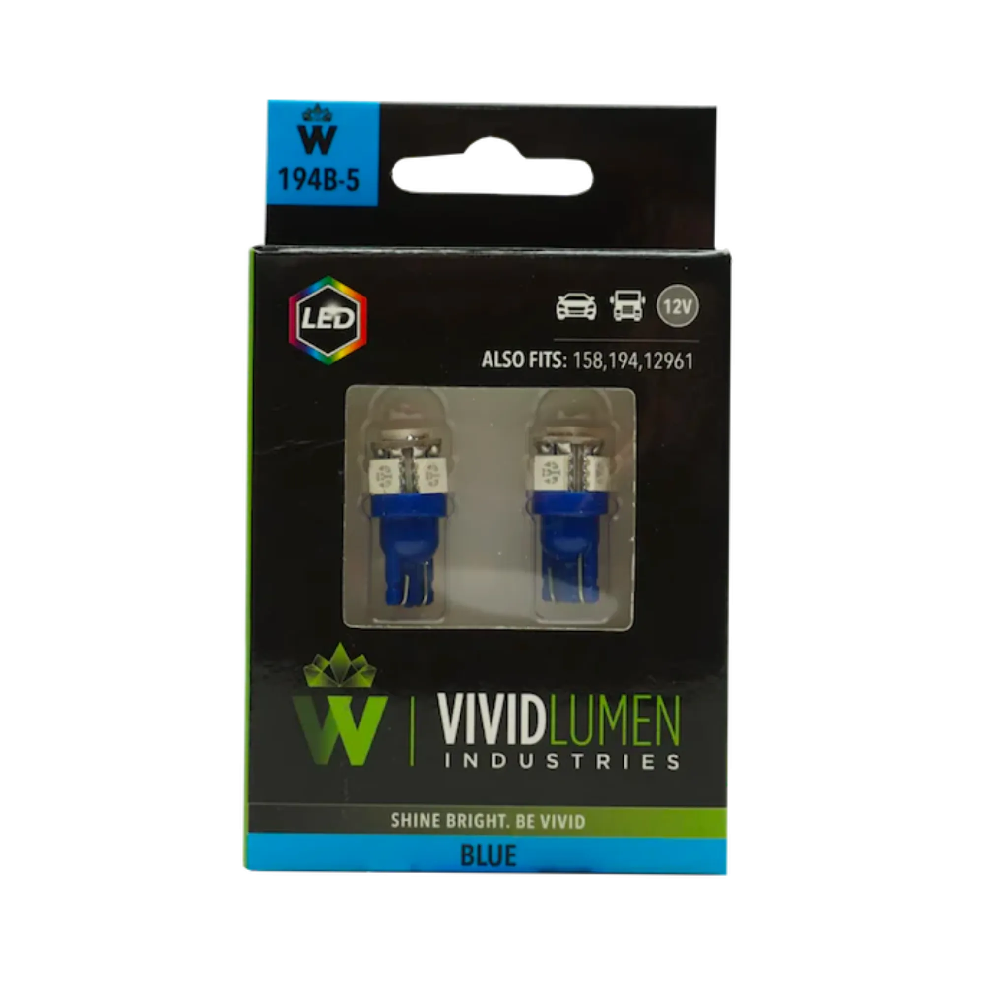 194 Blue LED Bulbs Long Lasting (Pair)