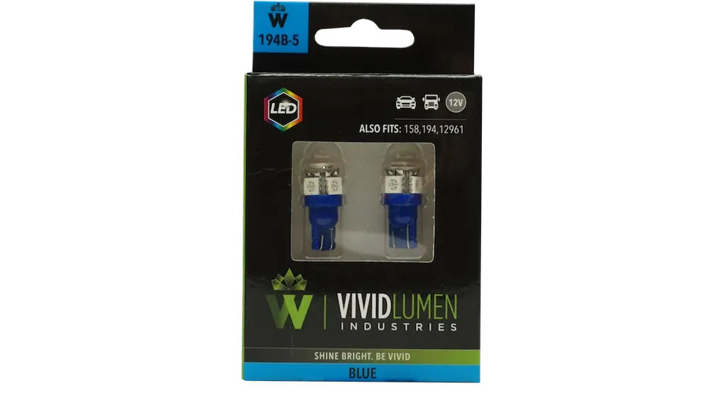 194 Blue LED Bulbs Long Lasting (Pair)