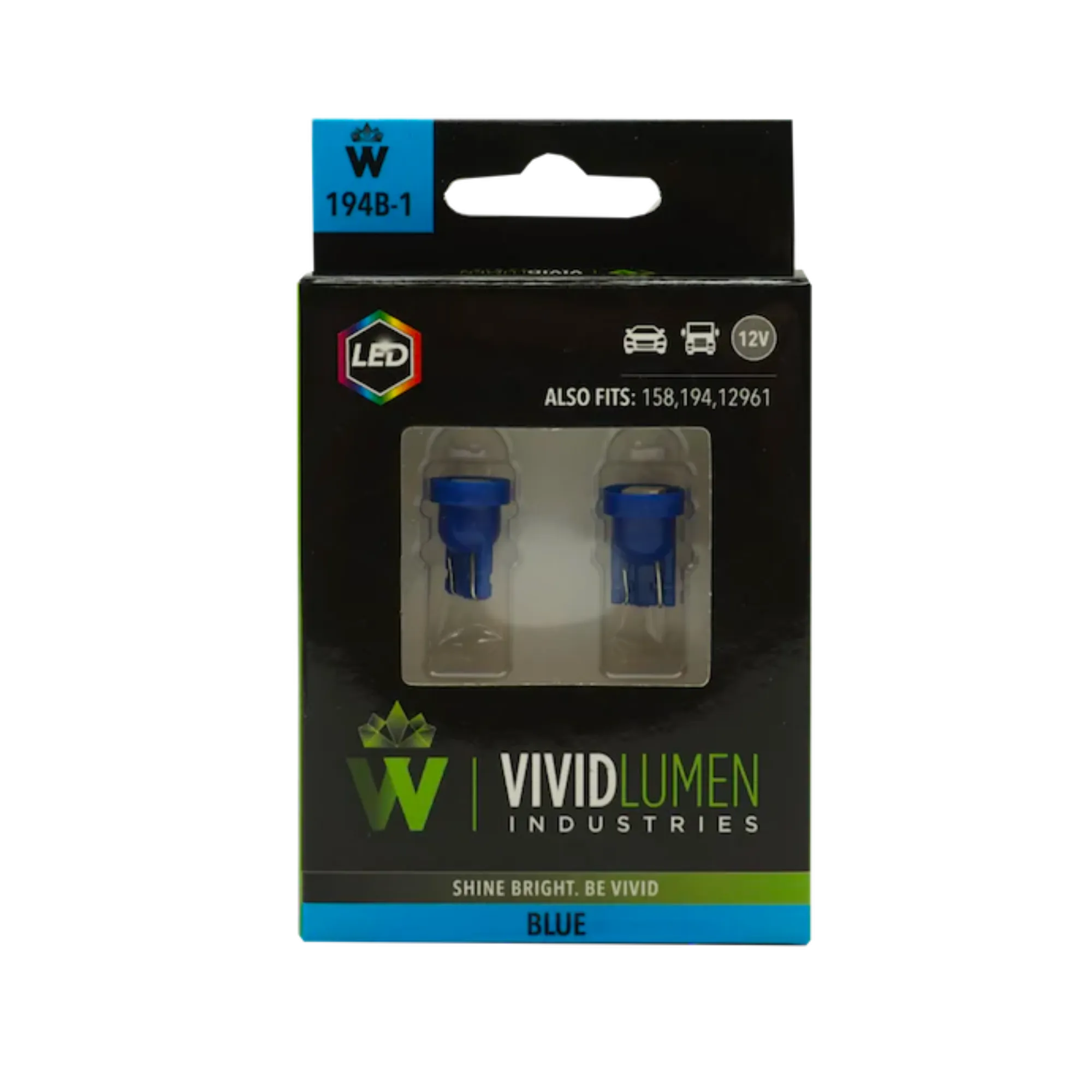 194 Blue Mini LED Bulbs Long Lasting (Pair)