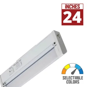 24 Inch Under Cabinet LED Light with Titling Lens, 1200 Lumens, Selectable CCT, 120V