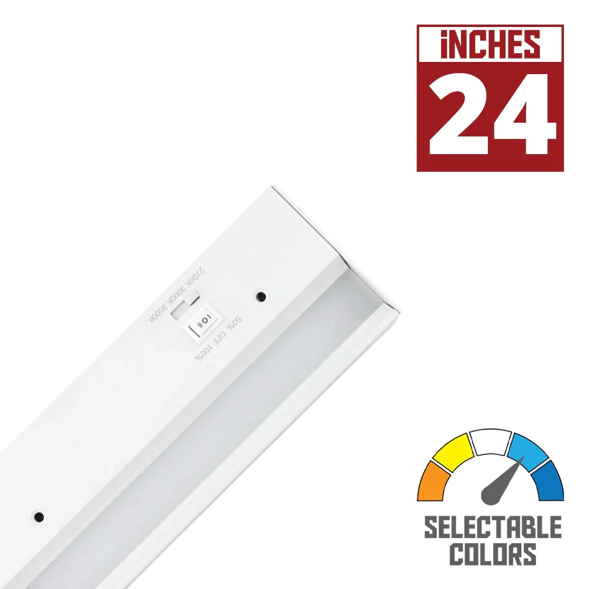 3-CCT Barlight 24in. LED Under Cabinet Light Bar, 910 Lumens, 27K|30K|35K, 120V