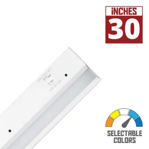 3-CCT Barlight 30in. LED Under Cabinet Light Bar, 1075 Lumens, 27K|30K|35K, 120V