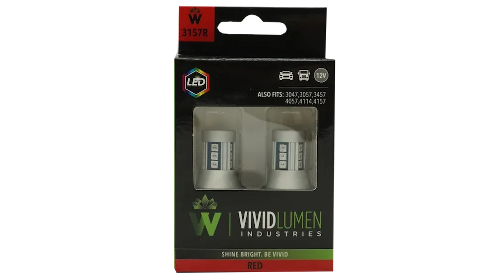 3157 Red LED Bulbs High Output (Pair)