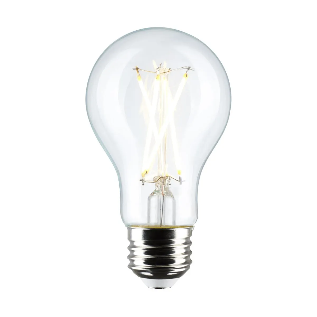 4 Pack - A19 LED Filament Bulb, 8 Watts, 800 Lumens, 3000K, E26 Medium Base, Clear Finish