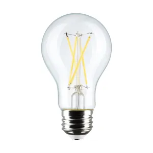 4 Pack - A19 LED Filament Bulb, 8 Watts, 800 Lumens, 3000K, E26 Medium Base, Clear Finish