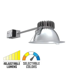 6 Inch LBR Commercial LED Recessed Light, 25 Watts, 1000|1500|2000 Lumens, Selectable CCT, Battery Included