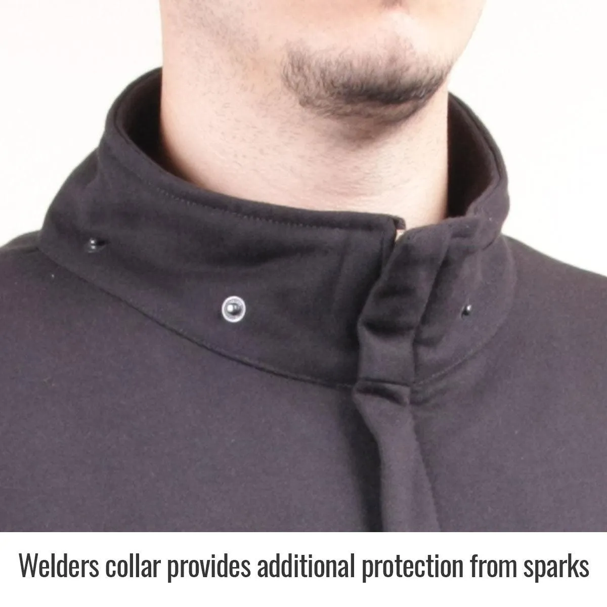 Black Stallion Full-Zip FR Cotton Hooded Sweatshirt - JF1331-BK
