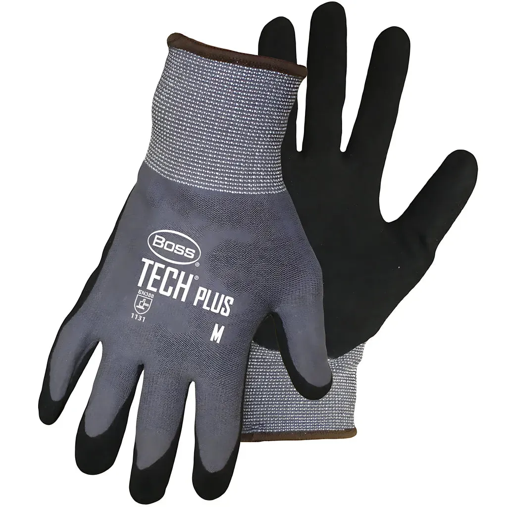 Boss 1UH78302X Seamless Knit Nylon Glove with Premium Nitrile Coated MicroSurface Grip on Palm & Fingers