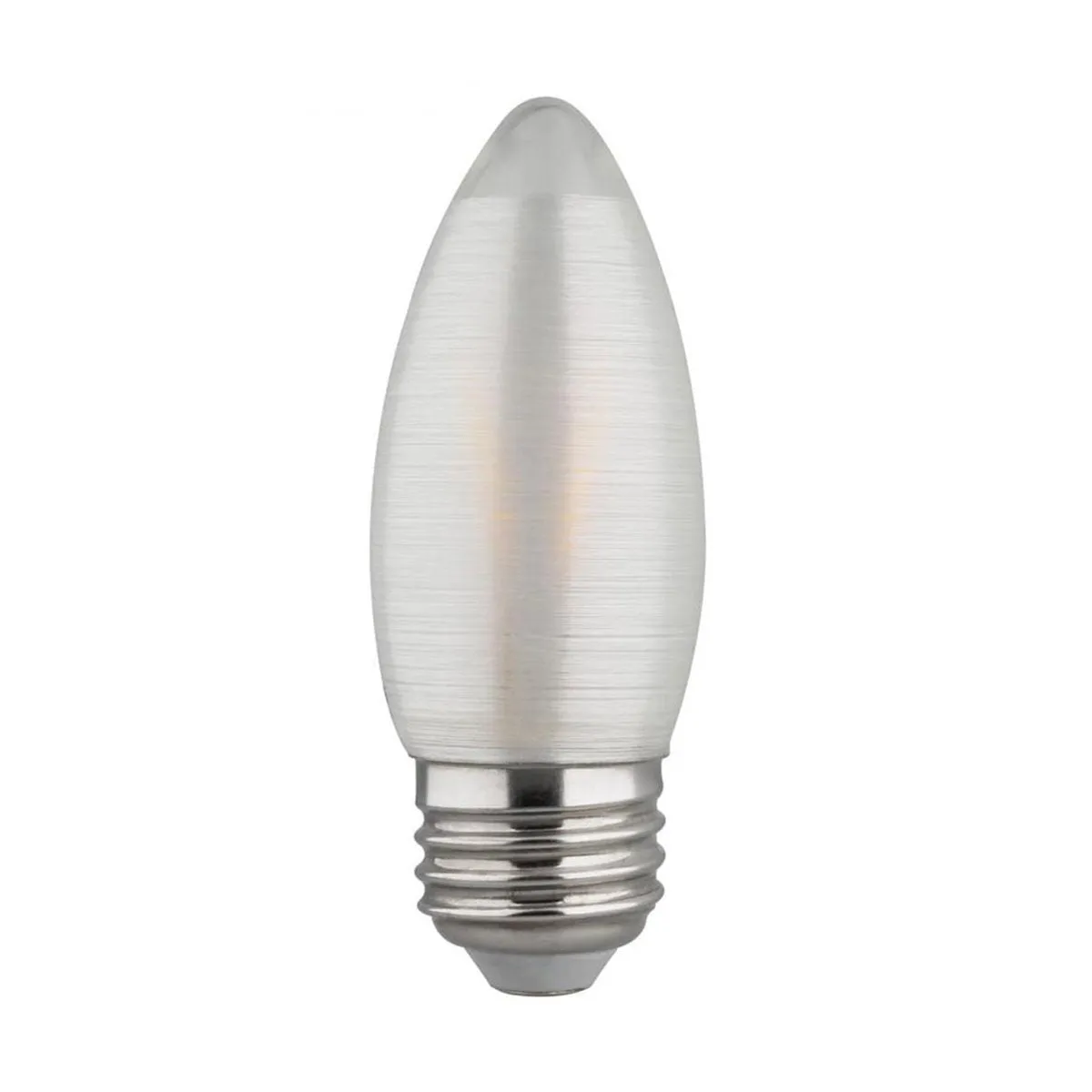 C11 LED Filament Bulb, 2 Watts, 120 Lumens, 2700K, E26 Medium Base, Satin Spun Finish