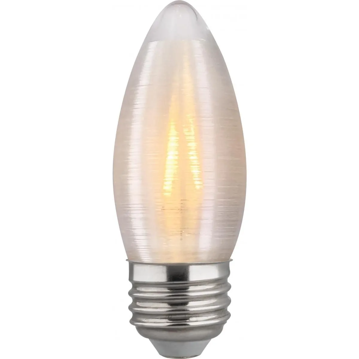 C11 LED Filament Bulb, 2 Watts, 120 Lumens, 2700K, E26 Medium Base, Satin Spun Finish