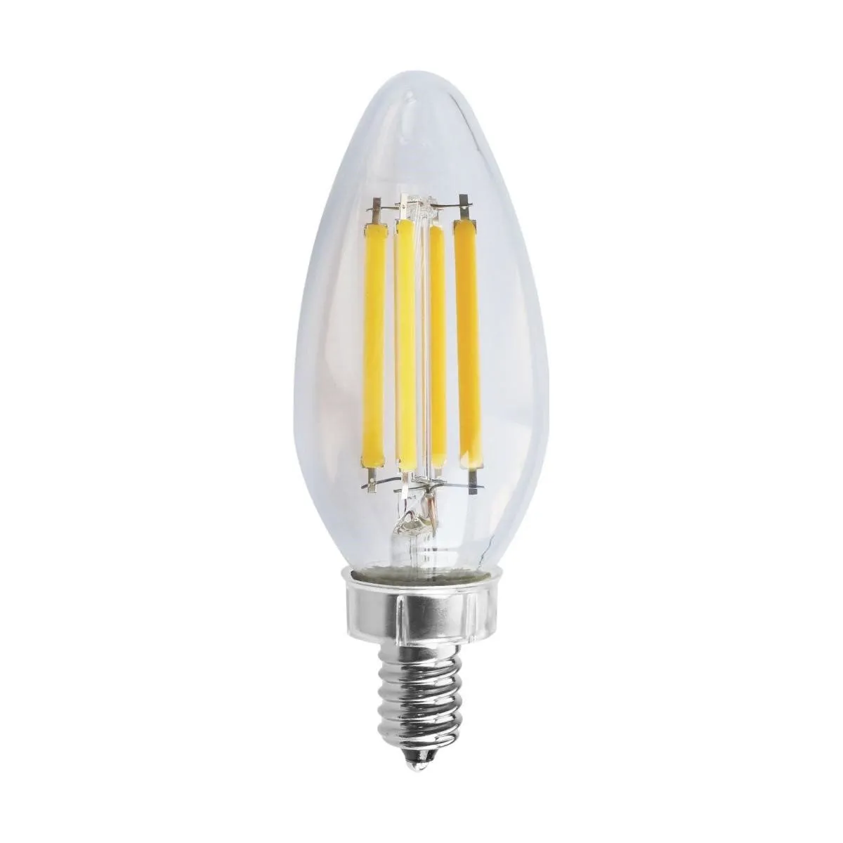 C11 LED Filament Bulb, 8 Watts, 760 Lumens, 3000K, E12 Candelabra Base, Clear Finish