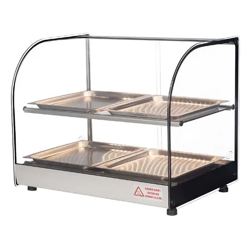 CELCOOK CHD-22CLIO countertop heated display case with curved glass front