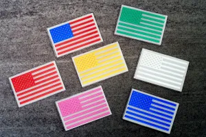 Chrome US Flag Helmet Decal
