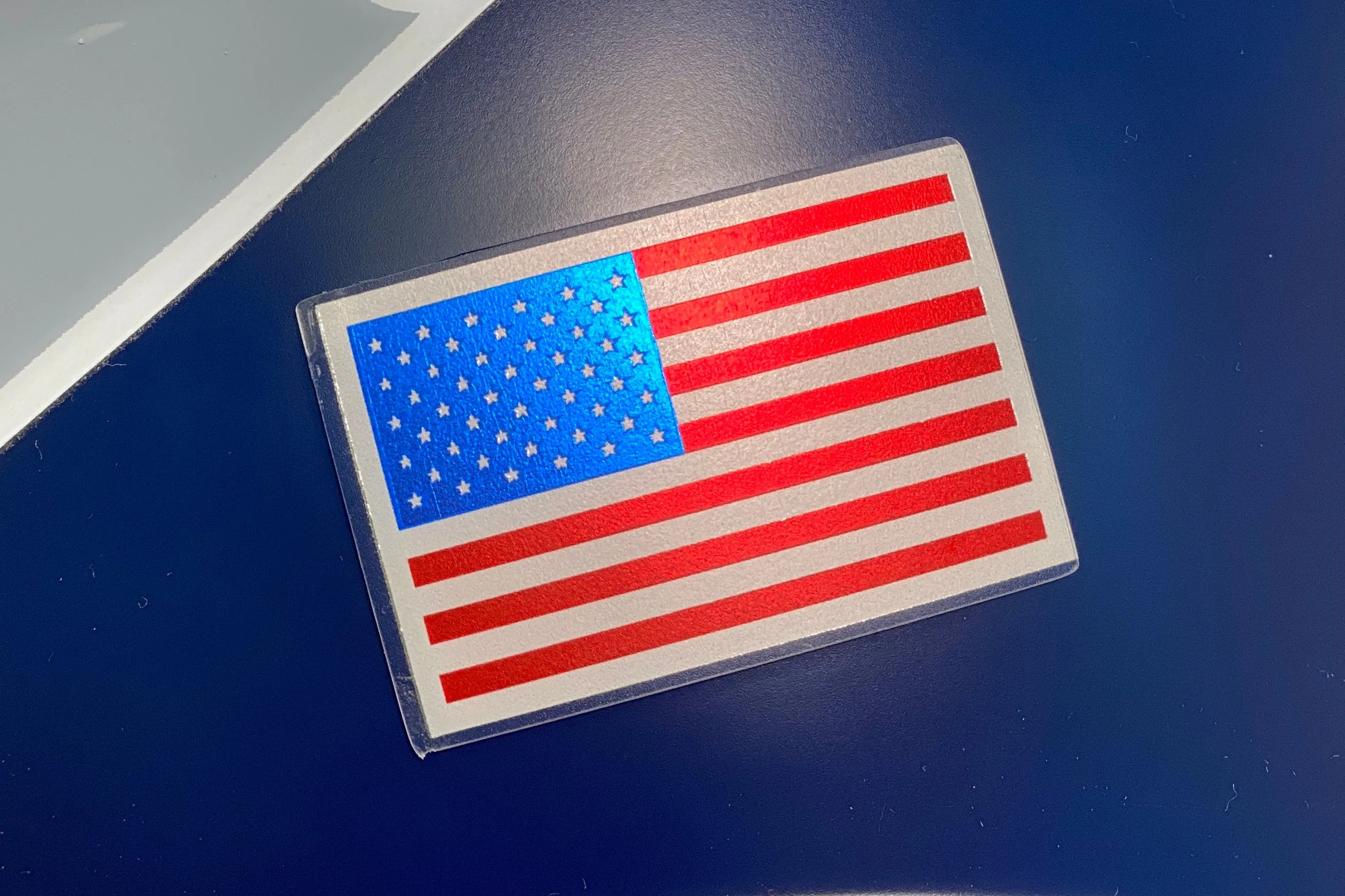 Chrome US Flag Helmet Decal