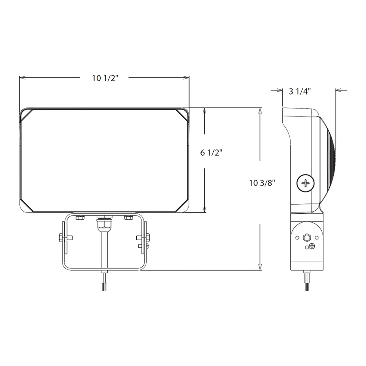 Dusk To Dawn LED Flood Light, 70/80/90W, 14000 Lumens, 30K/40K/50K, 120-277V, Trunnion Mount