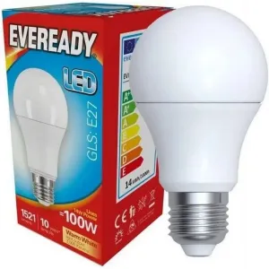 Eveready LED GLS / E27 13.8W = 100W Warm White Bulb S13628