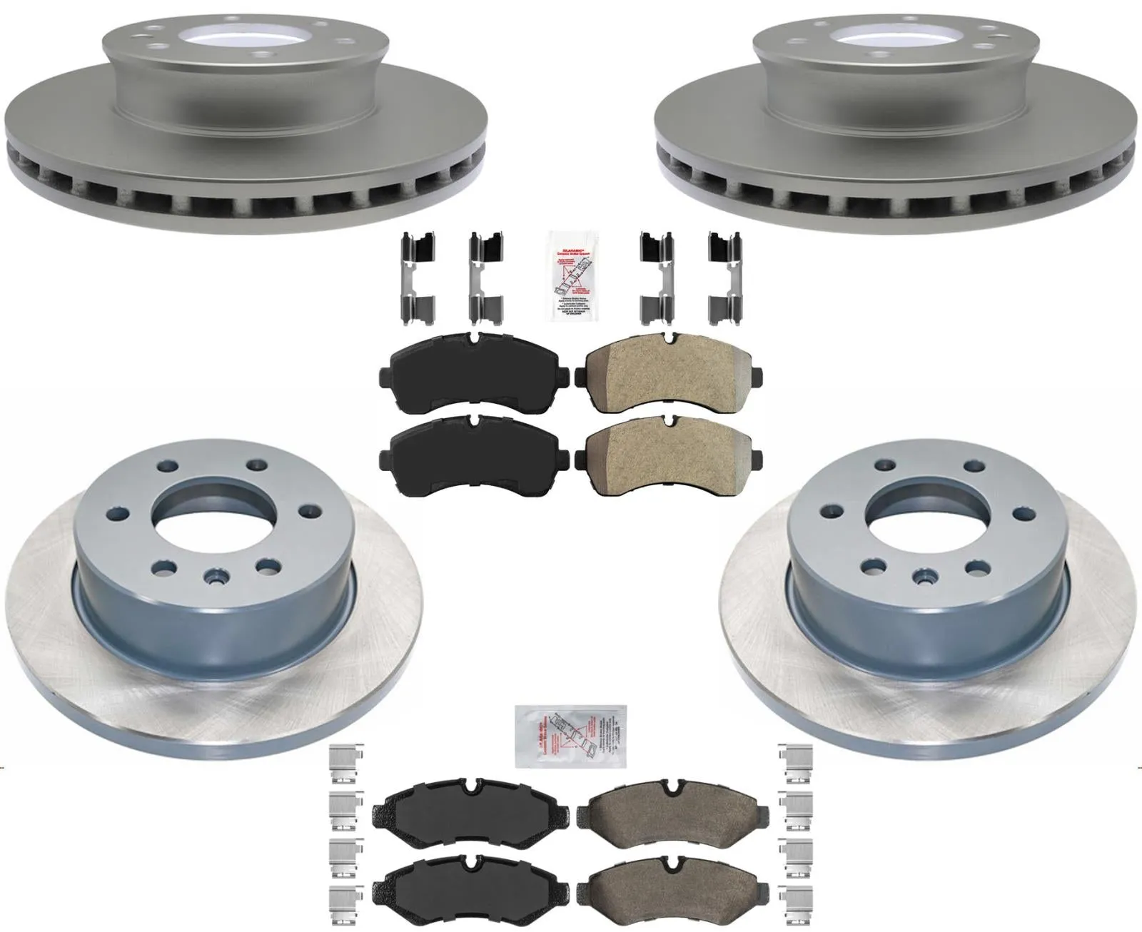 Front & Rear Brake Rotors Brake Pads For Sprinter 2500 2019 2024 Manual Parking