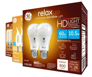 GE Lighting GE Relax LED Light Bulbs Soft White 60 Watt Equivalent A15 Ceiling Fan Bulbs