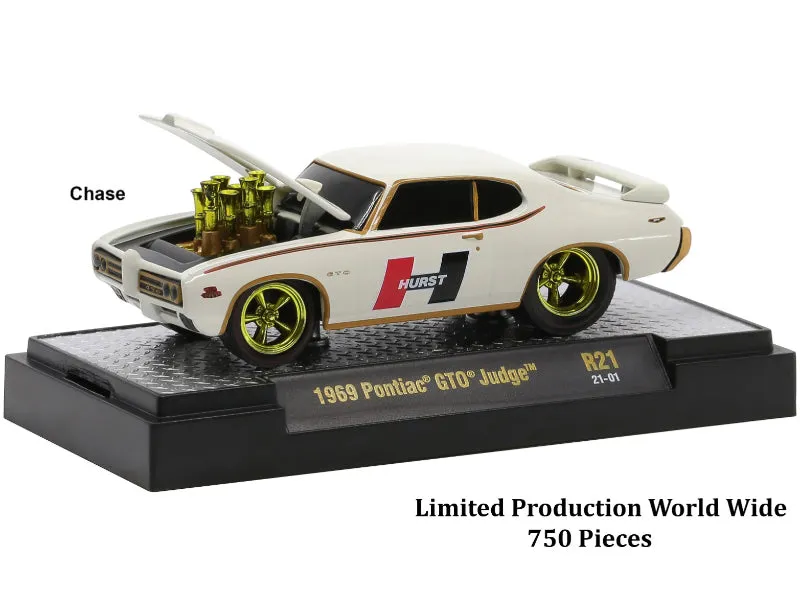 Ground Pounders 6 Cars Set Release 21 IN DISPLAY CASES 1/64 Diecast Model Cars by M2 Machines