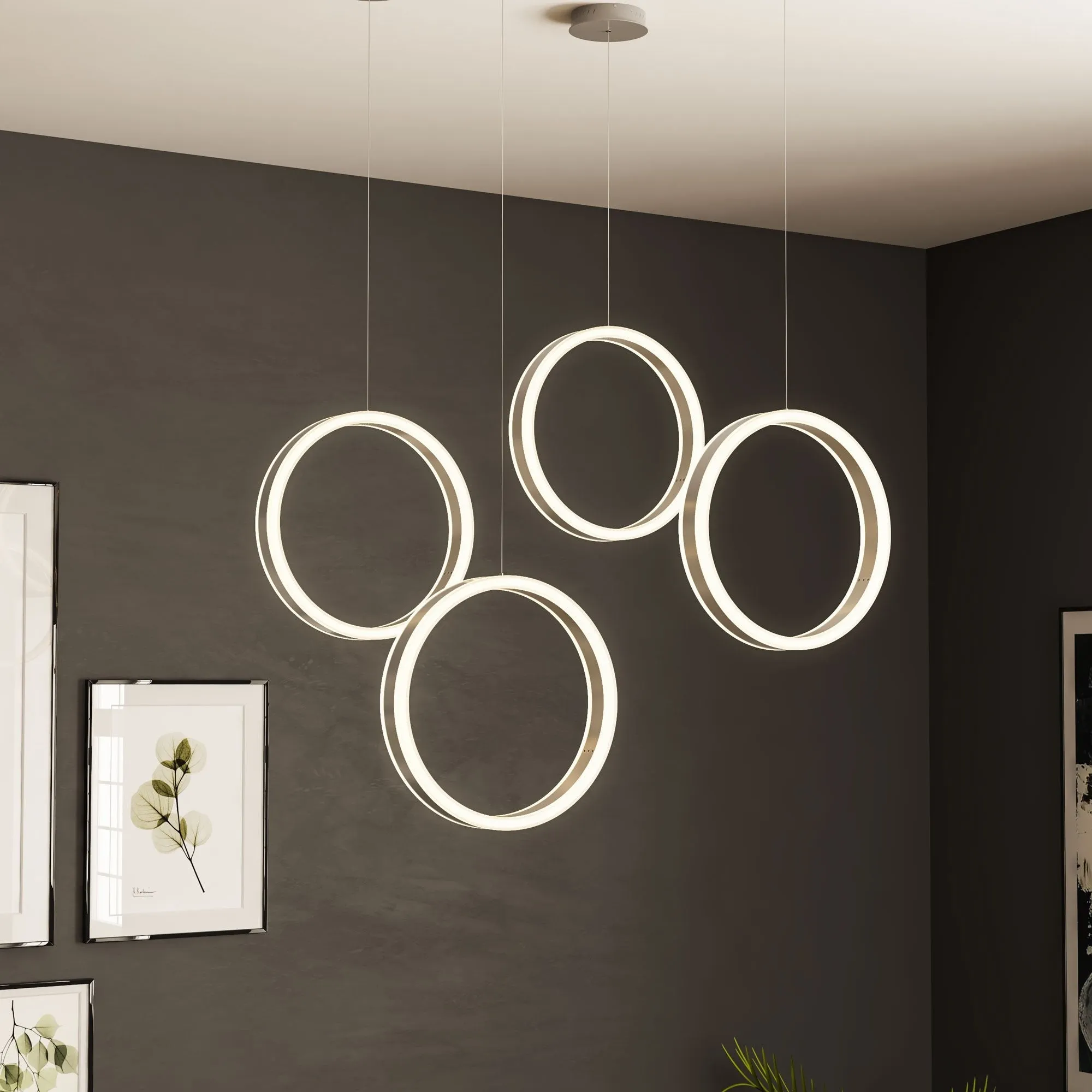 LED Pendant Light Fixture, Dimmable, 3000K (Warm White), Aluminum (P2192-40)