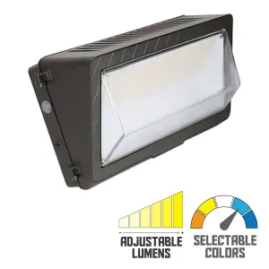 LED Wall Pack, 18000Lm, 85/100/120W, 30K/40K/50K, On/Off Photocell, 120-347V