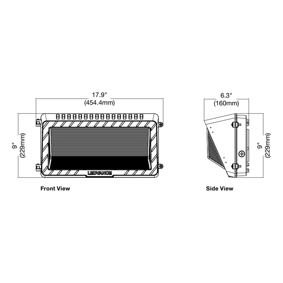 LED Wall Pack, 18000Lm, 85/100/120W, 30K/40K/50K, On/Off Photocell, 120-347V