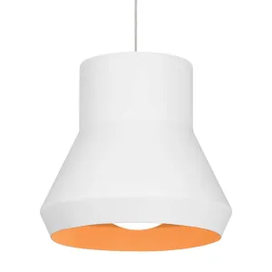 Milo 15 in. Pendant Light White & Orange Finish