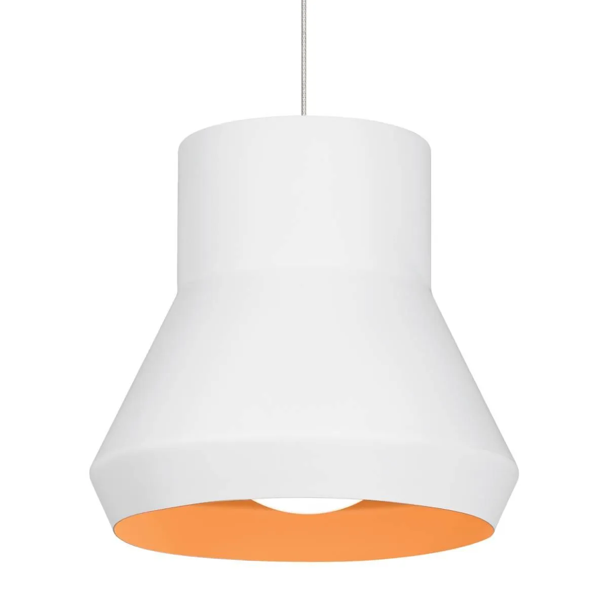 Milo 15 in. Pendant Light White & Orange Finish