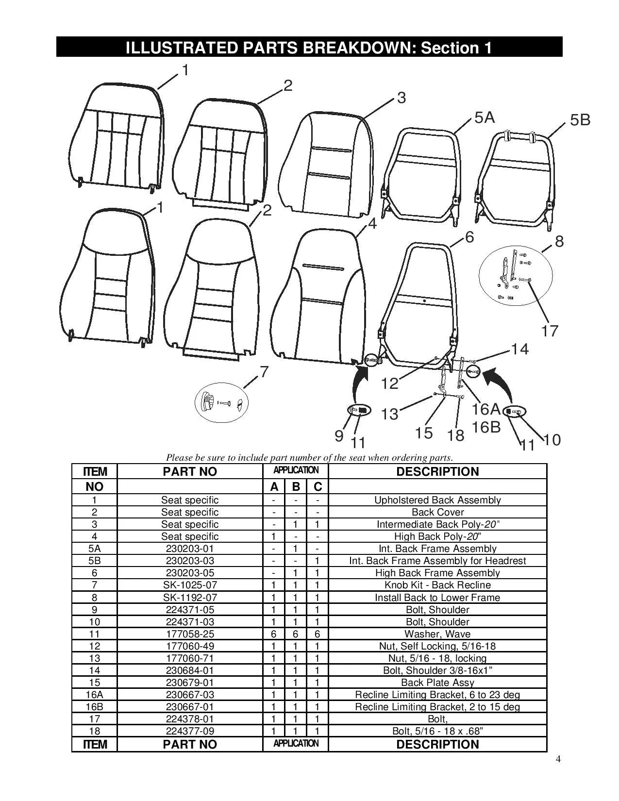 NATIONAL SEAT LOW RIDE BASE