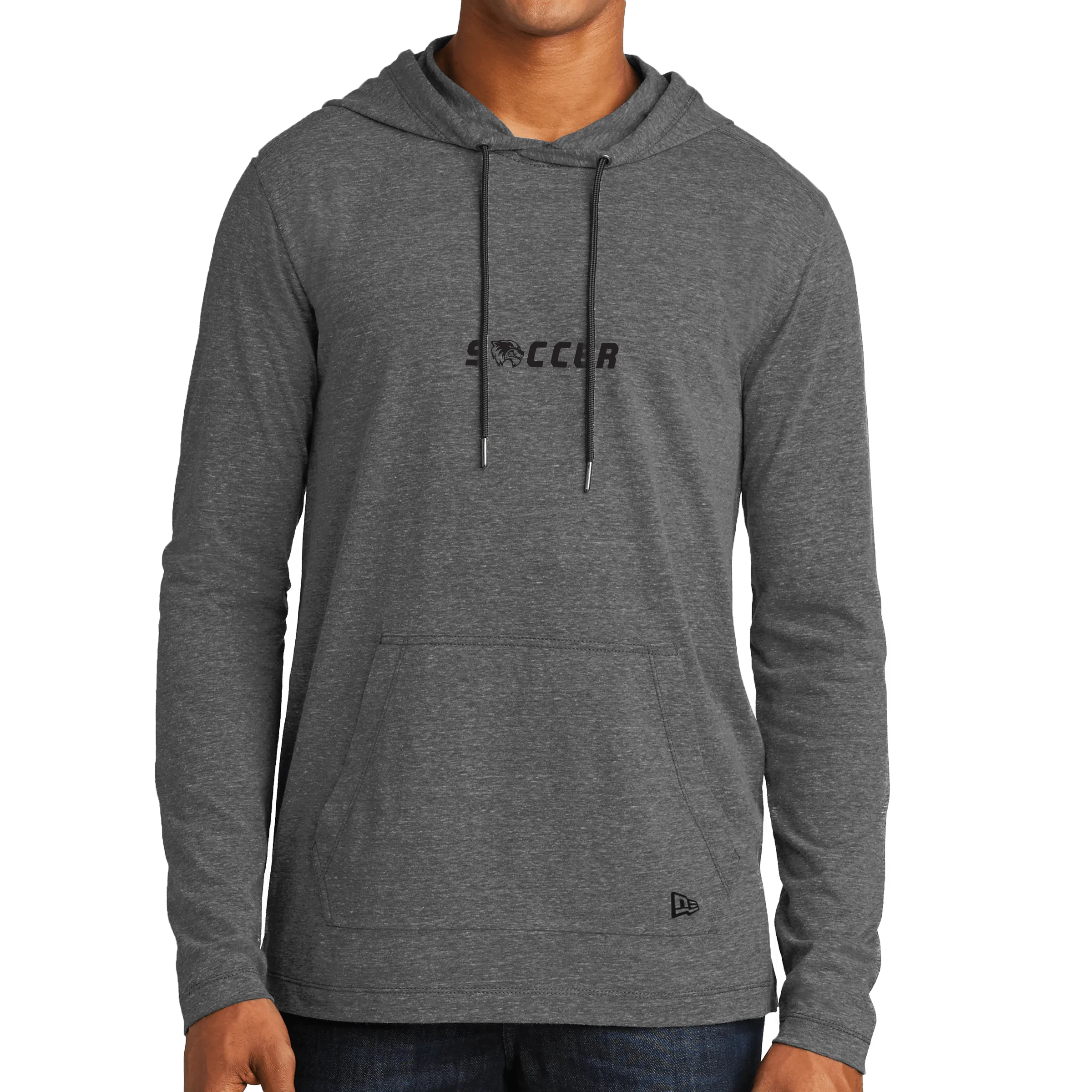 New Era Tri-Blend Performance Pullover Hoodie Tee- Soccer Head