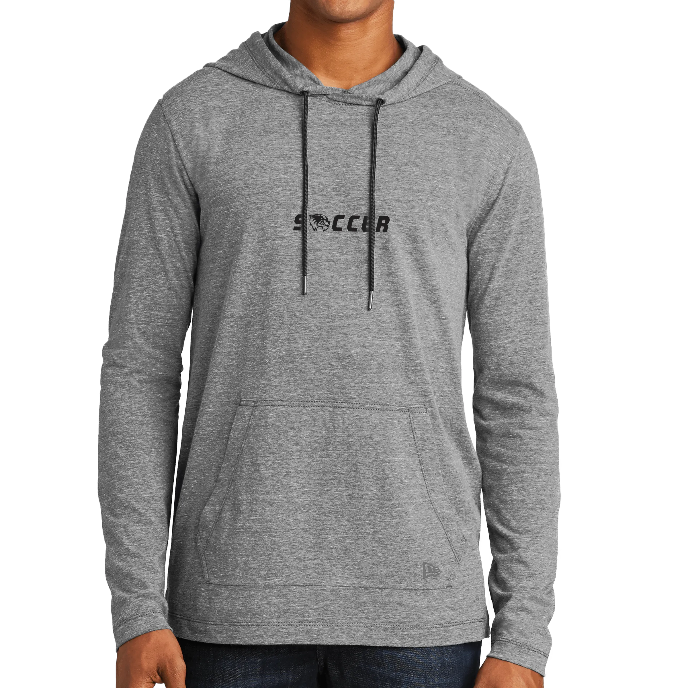 New Era Tri-Blend Performance Pullover Hoodie Tee- Soccer Head