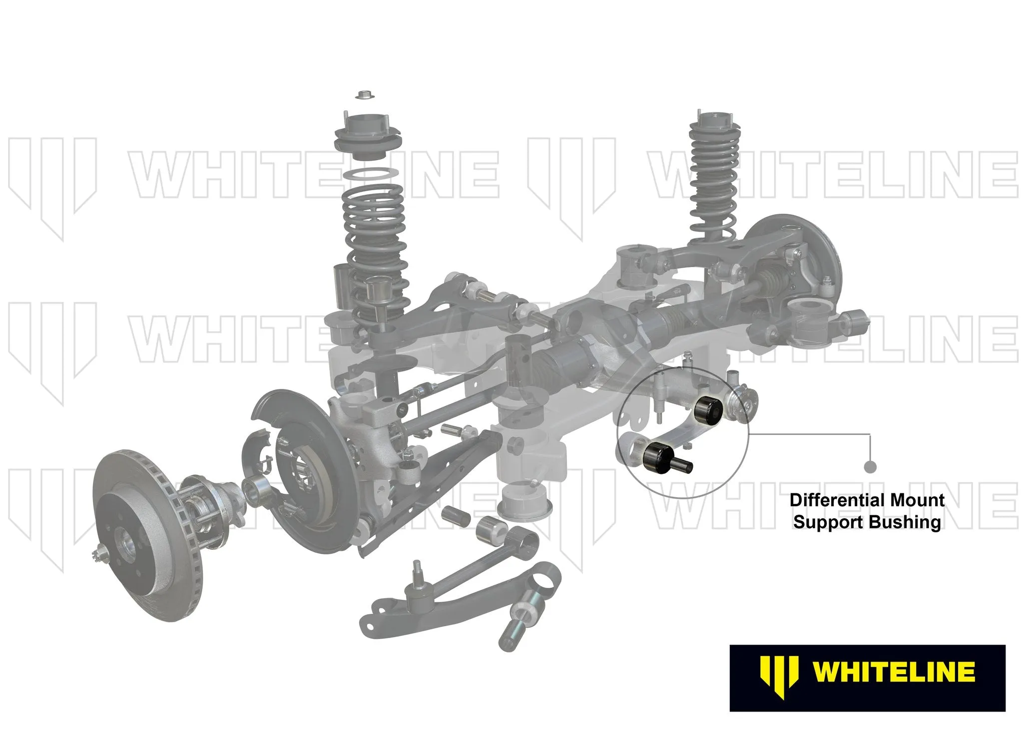 Positive Diff Retention Kit - Mount Support Outrigger Bushing - Subaru - WhiteLine