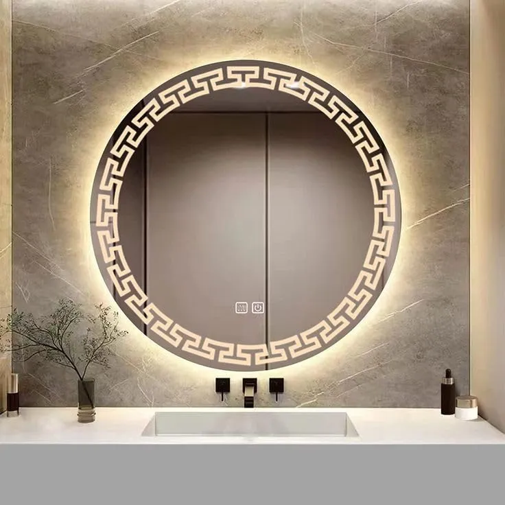 Round Shape LED Mirror with 3 Lighting Options (Warm, Natural White, Cool White) with Touch Sensor (24X24INCH) L40 Stylish and Decorative Design.