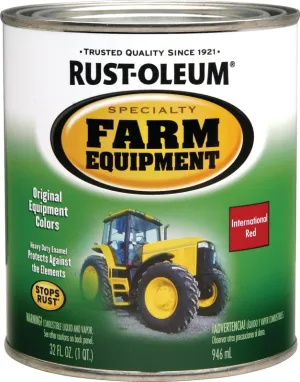 RUST-OLEUM SPECIALTY 7466502 Farm Equipment Enamel, International Red, 1 qt Can :QUART: QUANTITY: 1