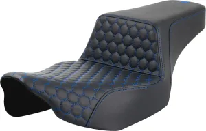 Saddlemen Honeycomb Step-Up Blue Stitching Extended Reach Seat Black / Blue