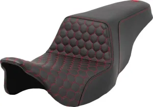 Saddlemen Honeycomb Step-Up Red Stitching Touring Seat Black / Red