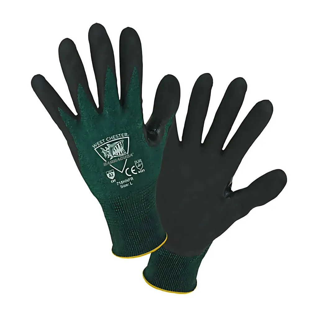 West Chester 718HNFR/M Seamless Knit Polykor Blended Glove with Nitrile Coated Foam Grip on Palm & Fingers